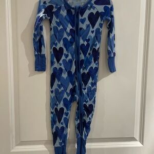 Little Sleepies Blue Heart Footie